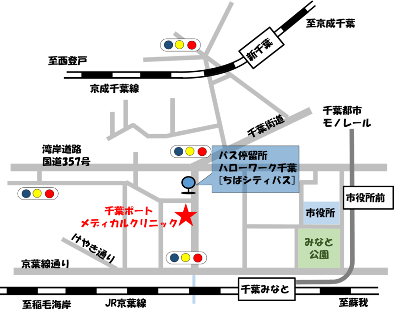 千葉ポートメディカルクリニックへのアクセスマップ